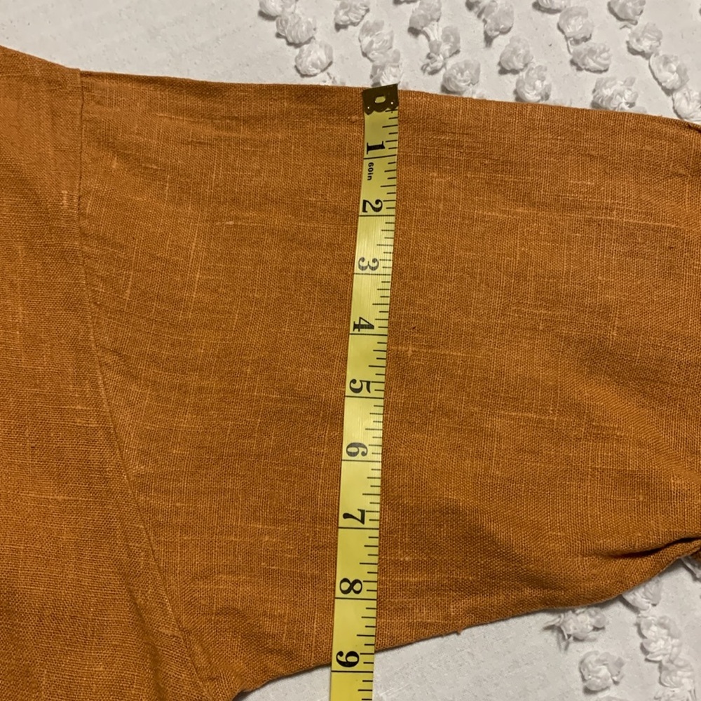 bryn Walker Women’s Pullover Boxy Oversized Flax Linen Terracotta Top Medium - Picture 12 of 15